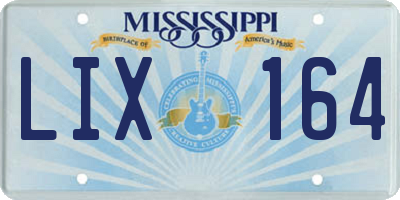 MS license plate LIX164