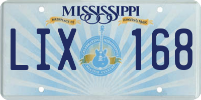 MS license plate LIX168