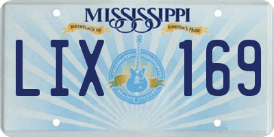 MS license plate LIX169