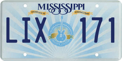 MS license plate LIX171