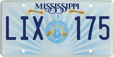 MS license plate LIX175