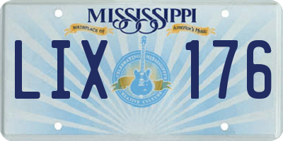MS license plate LIX176