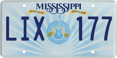 MS license plate LIX177