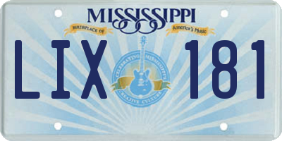 MS license plate LIX181