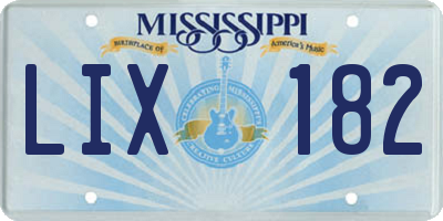 MS license plate LIX182