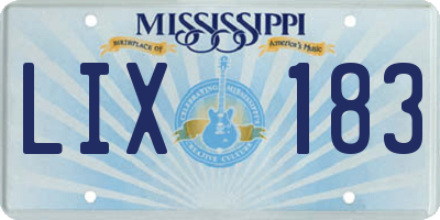 MS license plate LIX183