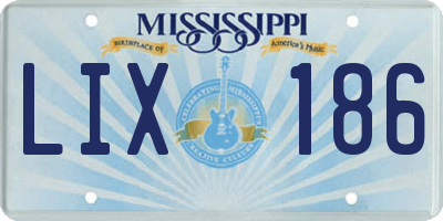 MS license plate LIX186