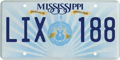 MS license plate LIX188