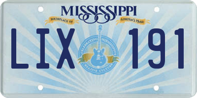 MS license plate LIX191