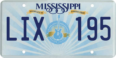 MS license plate LIX195