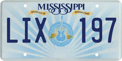 MS license plate LIX197