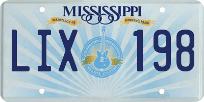 MS license plate LIX198