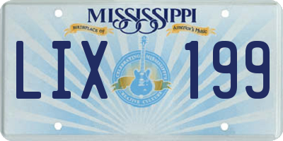 MS license plate LIX199