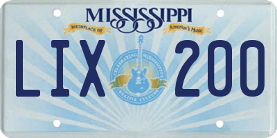 MS license plate LIX200