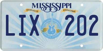 MS license plate LIX202