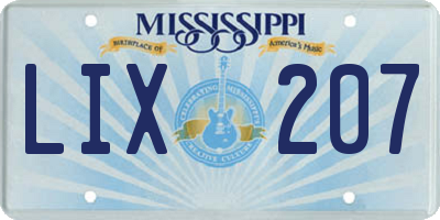 MS license plate LIX207