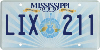 MS license plate LIX211