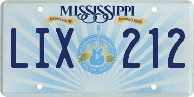 MS license plate LIX212