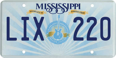 MS license plate LIX220