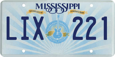 MS license plate LIX221