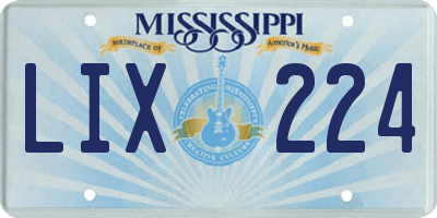 MS license plate LIX224