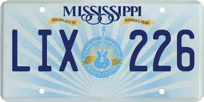 MS license plate LIX226