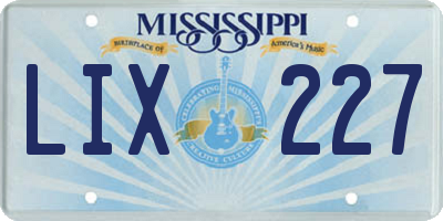 MS license plate LIX227