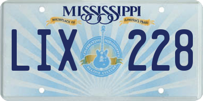 MS license plate LIX228
