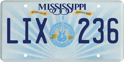 MS license plate LIX236