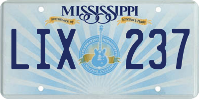 MS license plate LIX237