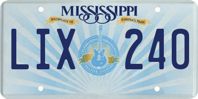 MS license plate LIX240