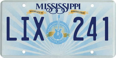 MS license plate LIX241