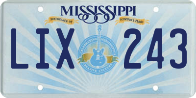 MS license plate LIX243