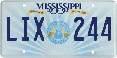 MS license plate LIX244