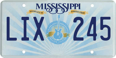 MS license plate LIX245
