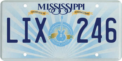 MS license plate LIX246