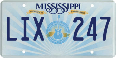MS license plate LIX247