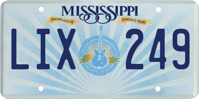 MS license plate LIX249