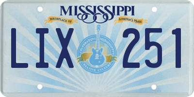 MS license plate LIX251