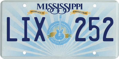 MS license plate LIX252