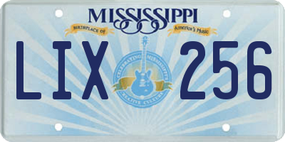 MS license plate LIX256