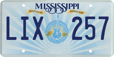 MS license plate LIX257