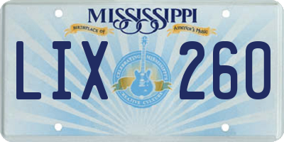 MS license plate LIX260