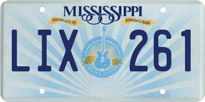 MS license plate LIX261
