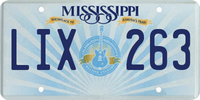 MS license plate LIX263