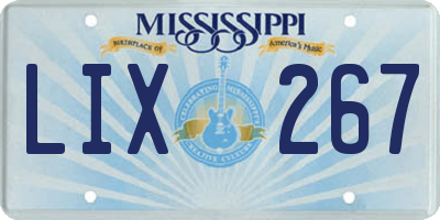 MS license plate LIX267
