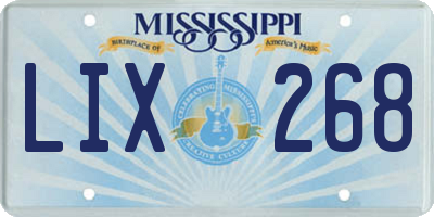 MS license plate LIX268