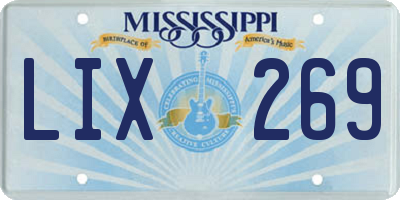 MS license plate LIX269
