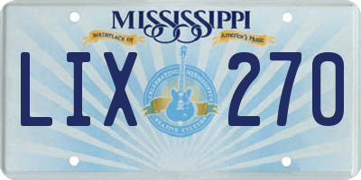 MS license plate LIX270