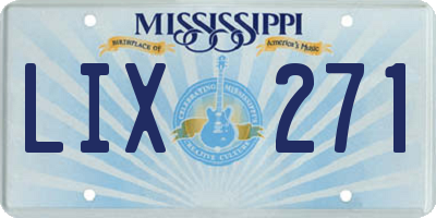 MS license plate LIX271